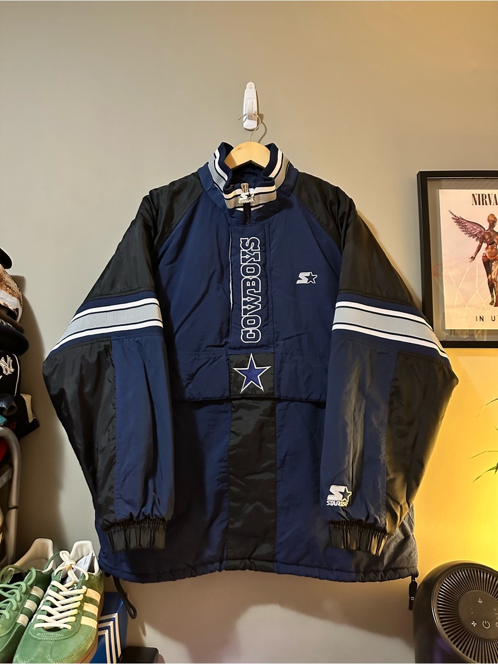 STARTER Navy and Black Dallas Cowboys Pullover Jacket